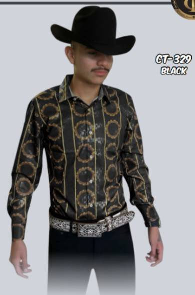 Contti CT-329 Western Shirt (Black/Yellow)